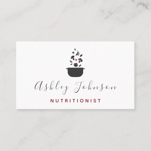 Elegante schone groenten & pot voedingsdeskundige visitekaartje (Voorkant)
