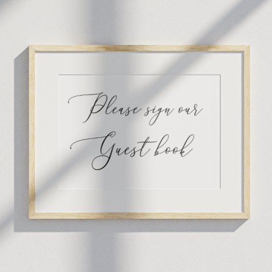 Elegante schone kalligrafie gastenboek bruiloft te poster