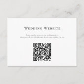 Elegante schone minimale bruiloft website QR-code Informatiekaartje (Voorkant)