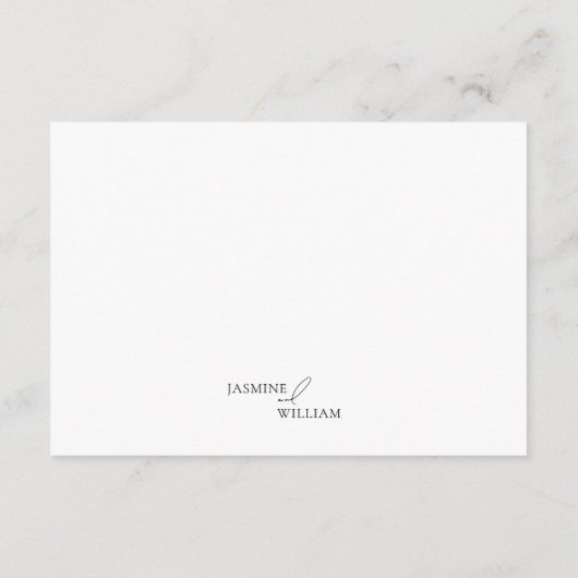 Elegante schone minimale bruiloft website QR-code Informatiekaartje (Achterkant)