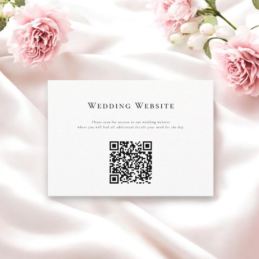 Elegante schone minimale bruiloft website QR-code Informatiekaartje