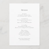 Elegante schone minimale huwelijksdetails informatiekaartje (Voorkant)