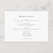 Elegante schone minimale huwelijksdetails informatiekaartje (Voorkant)