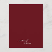 Elegante schone minimale huwelijksdetails informatiekaartje (Achterkant)