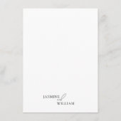 Elegante schone minimale huwelijksdetails informatiekaartje (Achterkant)