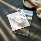 Elegante schone minimalistische ontwerp bruiloft acryl uitnodigingen