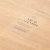 Elegante schone minimalistische ontwerp bruiloft acryl uitnodigingen (Laagn)