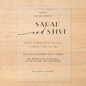 Elegante schone minimalistische ontwerp bruiloft acryl uitnodigingen (Voorkant)