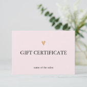 Elegante schone roos nepgoud hart schoonheidssalon (Staand voorkant)
