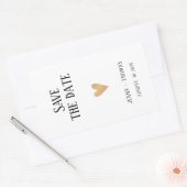 Elegante schone trouw gouden hart Save the date Rechthoekige Sticker (Envelop)