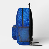 Elegante School Logo Navy Blue Glitter Slogan Bran Bedrukte Rugzak (Rechts)