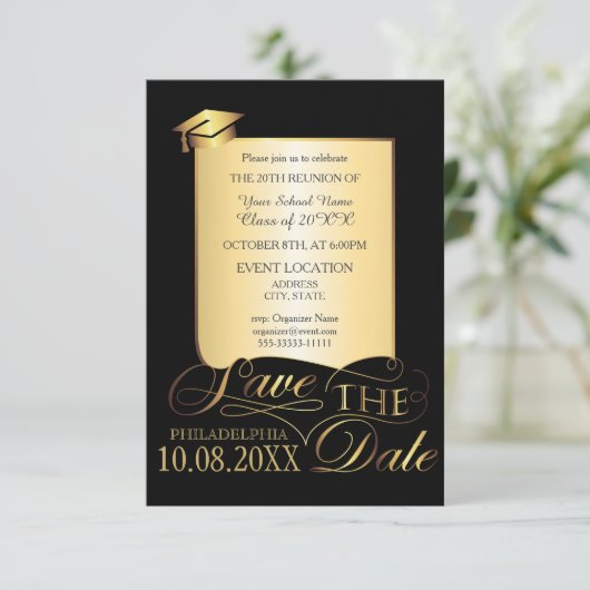 Elegante School Reunion Design uitnodiging (Staand voorkant)