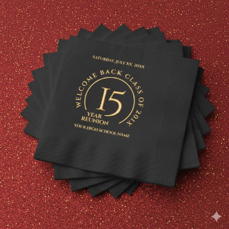Elegante school-universiteit 15-jaars reünie folie servetten