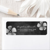 Elegante schoolbord bloemen retour adres label (Insitu)