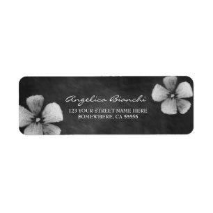 Elegante schoolbord bloemen retour adres label