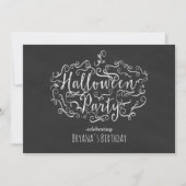 Elegante schoolbord pompoen Halloween uitnodiginge Kaart (Voorkant)