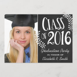 Elegante schoolbordklasse van 2016 Graduation Part Kaart