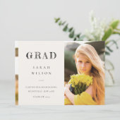 Elegante Schoon Minimaal Schoon Foto Afstuderen Kaart (Staand voorkant)