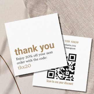 Elegante Schoone Krachtige Bedankt QR-code Kortingskaartje