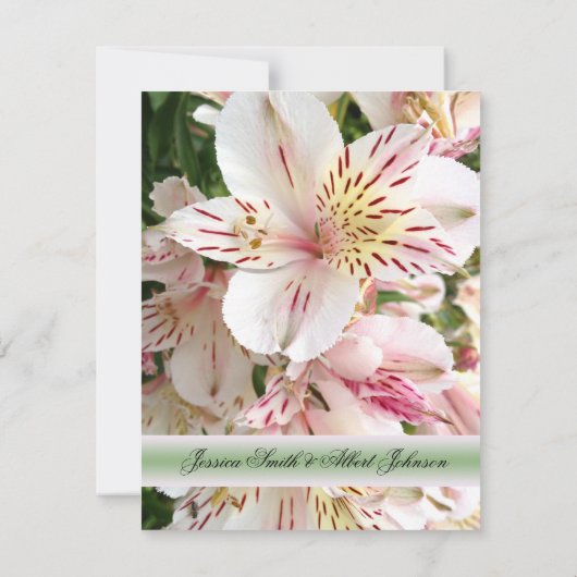 Elegante schoonheid Alstroemeria bruiloft uitnodig Kaart (Achterkant)