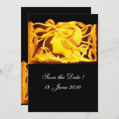 ELEGANTE SCHOONHEID / DAME MET GELE STROOK EN BLOE KAART (Voorkant / Achterkant)