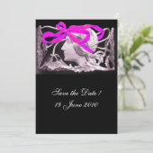 ELEGANTE SCHOONHEID / DAME MET ROZE LINT EN BLOEME KAART (Staand voorkant)