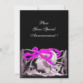 ELEGANTE SCHOONHEID / DAME MET ROZE LINT EN BLOEME KAART (Achterkant)