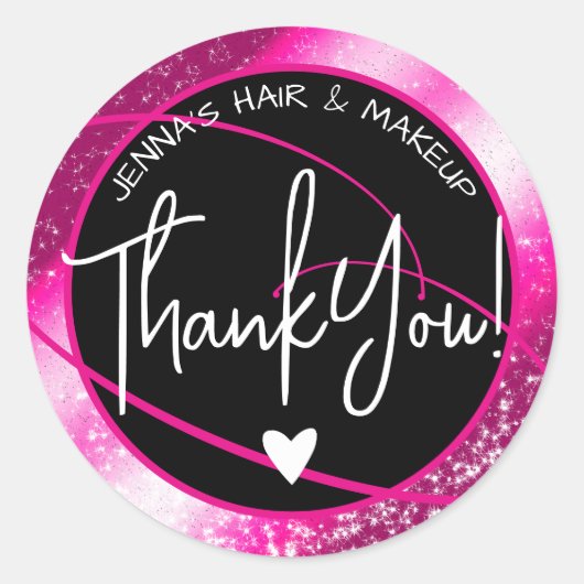 Elegante schoonheid Favor Labels Stijlvolle roze g (Voorkant)