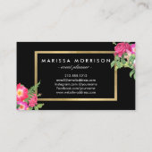 Elegante Schoonheid Florals Zwart en Faux Gold Visitekaartje (Achterkant)