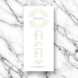 Elegante schoonheid Gold Sunburst Cosmetoloog, Sal Reclamekaart