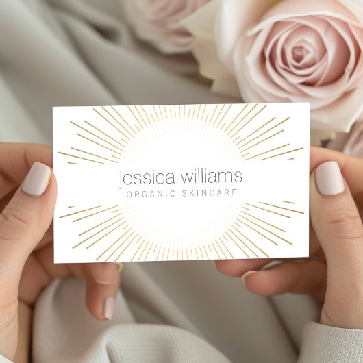 Elegante schoonheid Gold Sunburst Cosmetoloog, Sal Visitekaartje