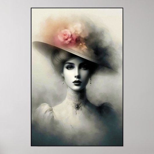 Elegante Schoonheid In Antieke Nevel Poster (Voorkant)