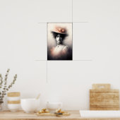 Elegante schoonheid in vintage nevel poster (Keuken)