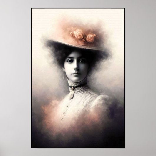 Elegante schoonheid in vintage nevel poster (Voorkant)