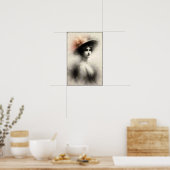 Elegante schoonheid in vintage nevel poster (Keuken)