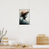 Elegante schoonheid in vintage nevel poster (Keuken)