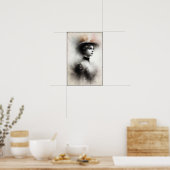 Elegante schoonheid in vintage nevel poster (Keuken)
