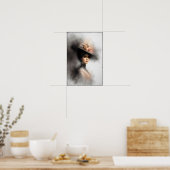 Elegante schoonheid in vintage nevel poster (Keuken)