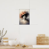 Elegante schoonheid in vintage nevel poster (Keuken)