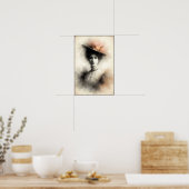 Elegante schoonheid in vintage nevel poster (Keuken)