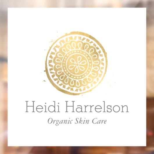 Elegante schoonheid Mandala-logo nep-goud Raamsticker (Vel 2)