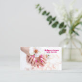 Elegante schoonheid manicurist nail artiest nagels visitekaartje (Staand voorkant)