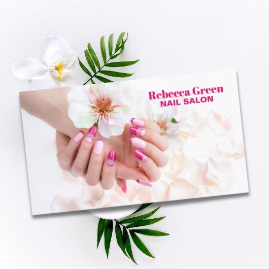Elegante schoonheid manicurist nail artiest nagels visitekaartje