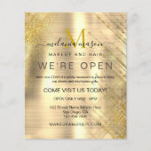 Elegante schoonheid Metallic Goud Sparkly Glitter Flyer (Voorkant)