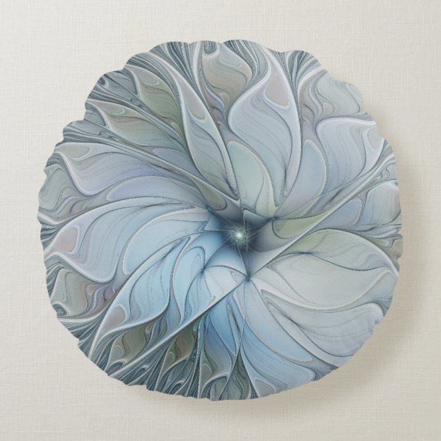 Elegante schoonheid moderne abstracte fractale kun rond kussen (Voorkant)