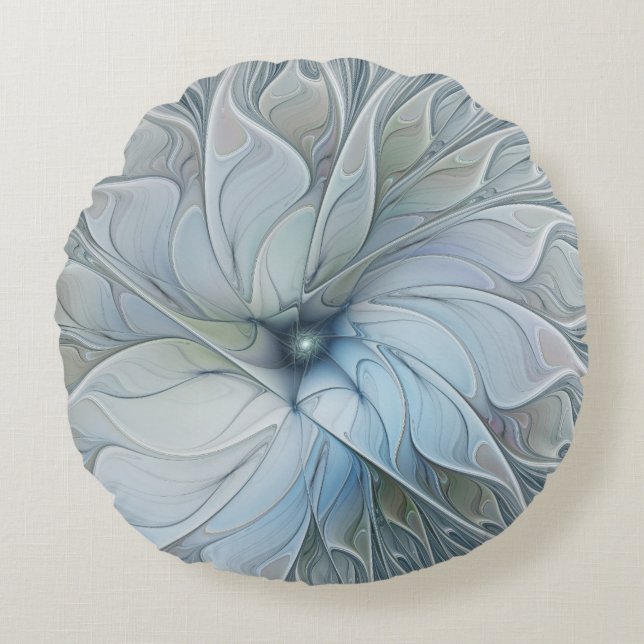 Elegante schoonheid moderne abstracte fractale kun rond kussen (Voorkant)