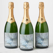 Elegante schoonheid moderne abstracte fractale kun sparkling wijnetiket (Flessen)