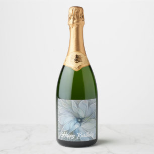 Elegante schoonheid moderne abstracte fractale kun sparkling wijnetiket
