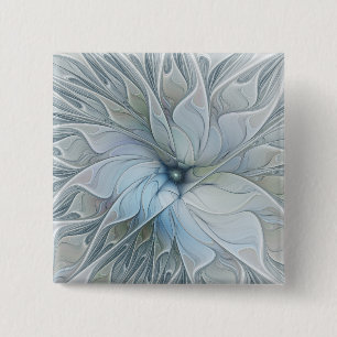 Elegante schoonheid moderne abstracte fractale kun vierkante button 5,1 cm