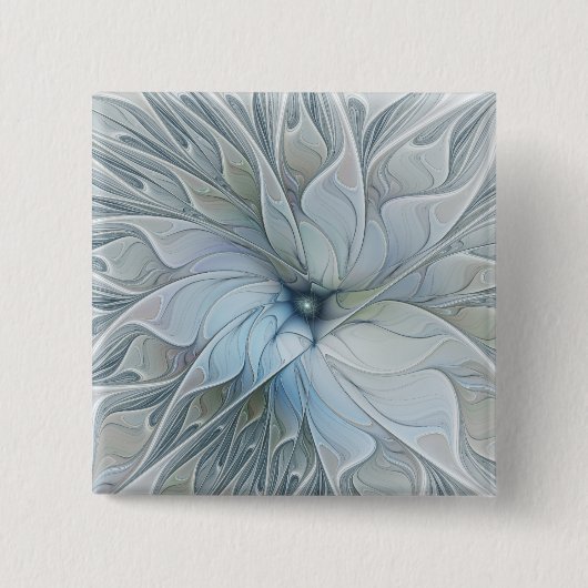 Elegante schoonheid moderne abstracte fractale kun vierkante button 5,1 cm (Voorkant)